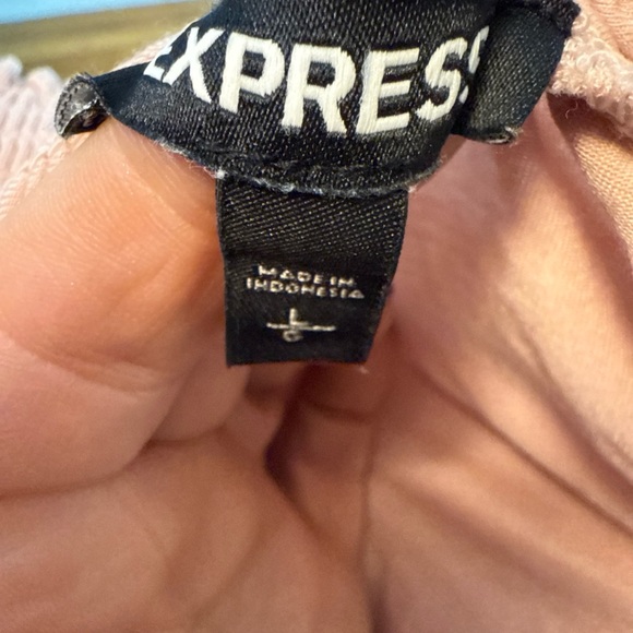 Express V-Neck And Back Top Blush Pink Large Relaxed Shirred - Picture 10 of 10